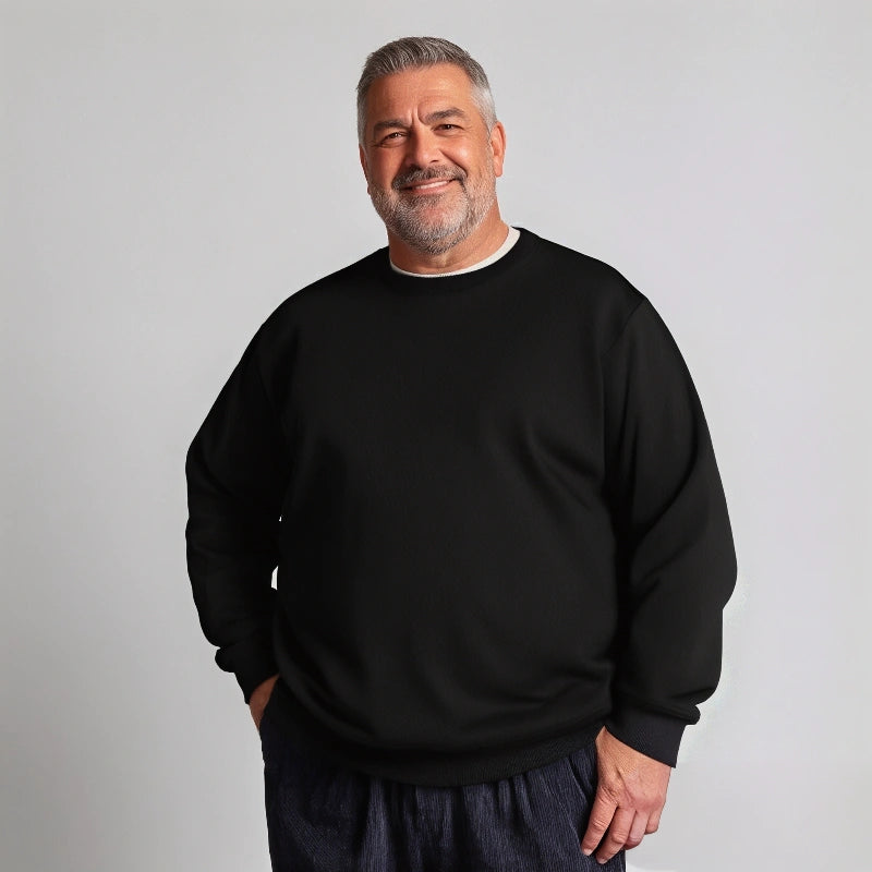 Ultra-Comfortable Wool Blend Fabric Crewneck Sweatshirt(BIG&TALL)