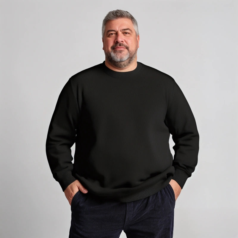 Ultra-Comfortable Wool Blend Fabric Crewneck Sweatshirt(BIG&TALL)