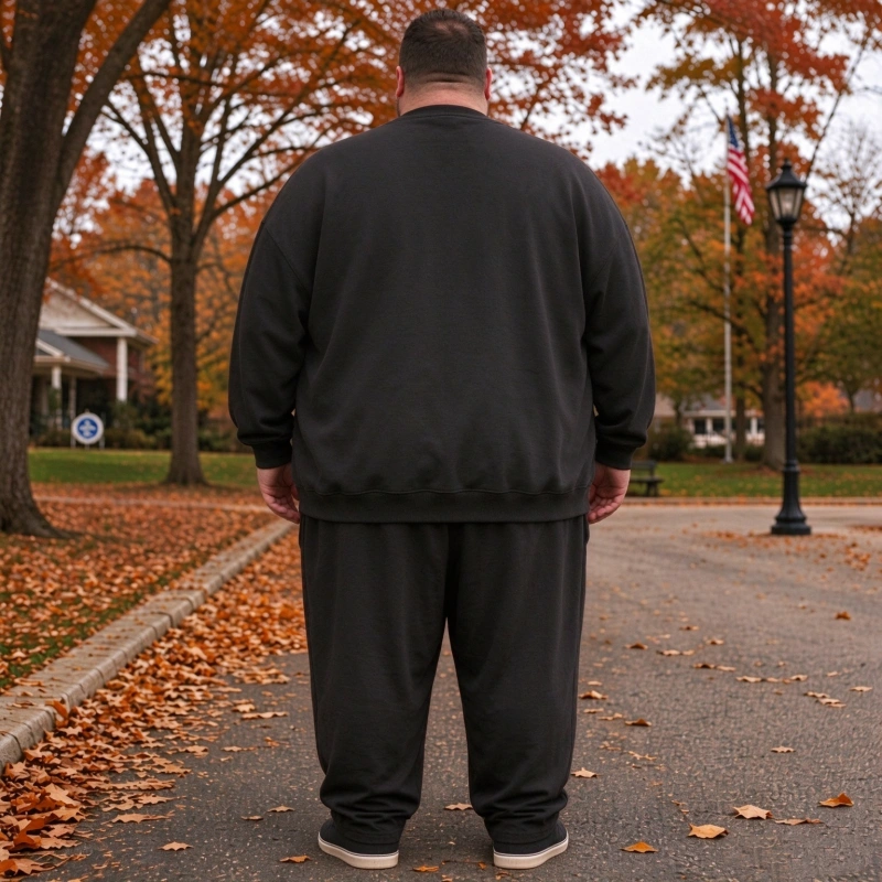 Big & Tall Sweatshirt & Pants Set – Stretch Comfort, Relaxed Fit, Up to 8XL