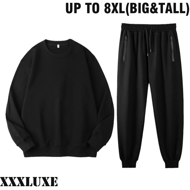 Big & Tall Sweatshirt & Pants Set – Stretch Comfort, Relaxed Fit, Up to 8XL