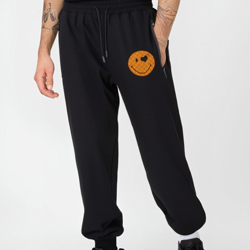 High-Quality Smiley Face Print Sweatshirt Set(BIG&TALL)