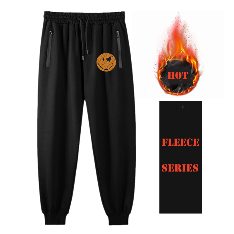 High-Quality Smiley Face Print Sweatshirt Set(BIG&TALL)