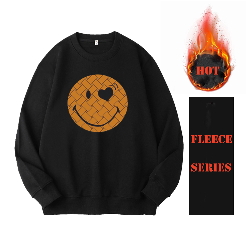 High-Quality Smiley Face Print Sweatshirt Set(BIG&TALL)