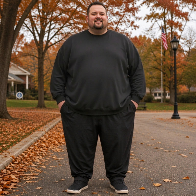 Big & Tall Sweatshirt & Pants Set – Stretch Comfort, Relaxed Fit, Up to 8XL