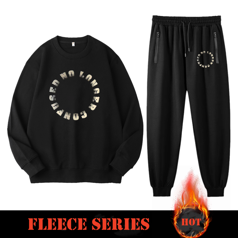 High-Quality Circle Letter Sweatshirt Set(BIG&TALL)
