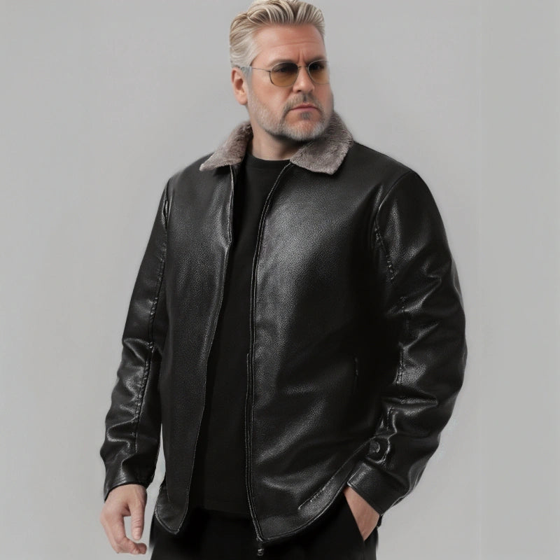 Premium Fleece-Lined Leather Jacket
