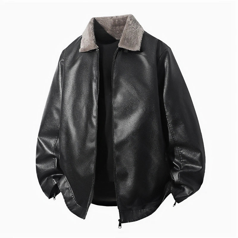 Premium Fleece-Lined Leather Jacket