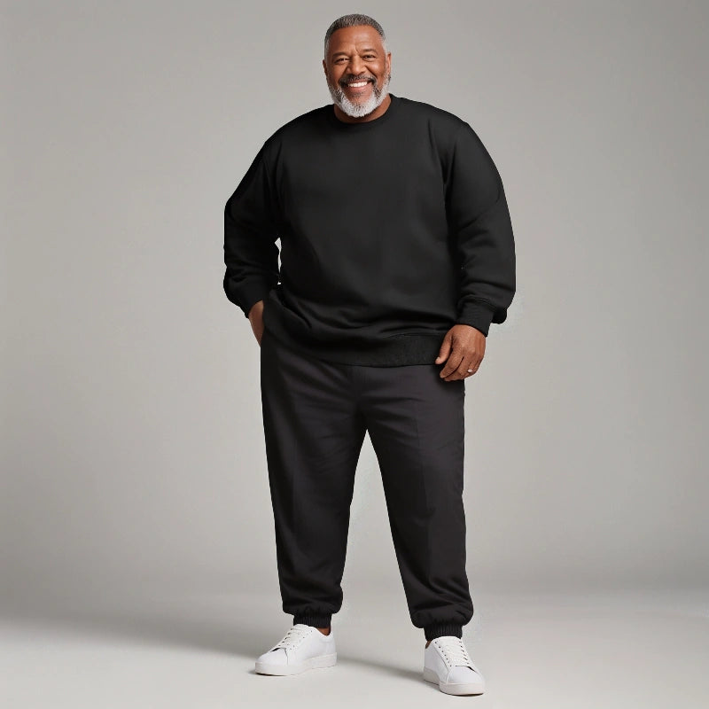 Ultra-Comfortable Wool Blend Fabric Crewneck Sweatshirt(BIG&TALL)