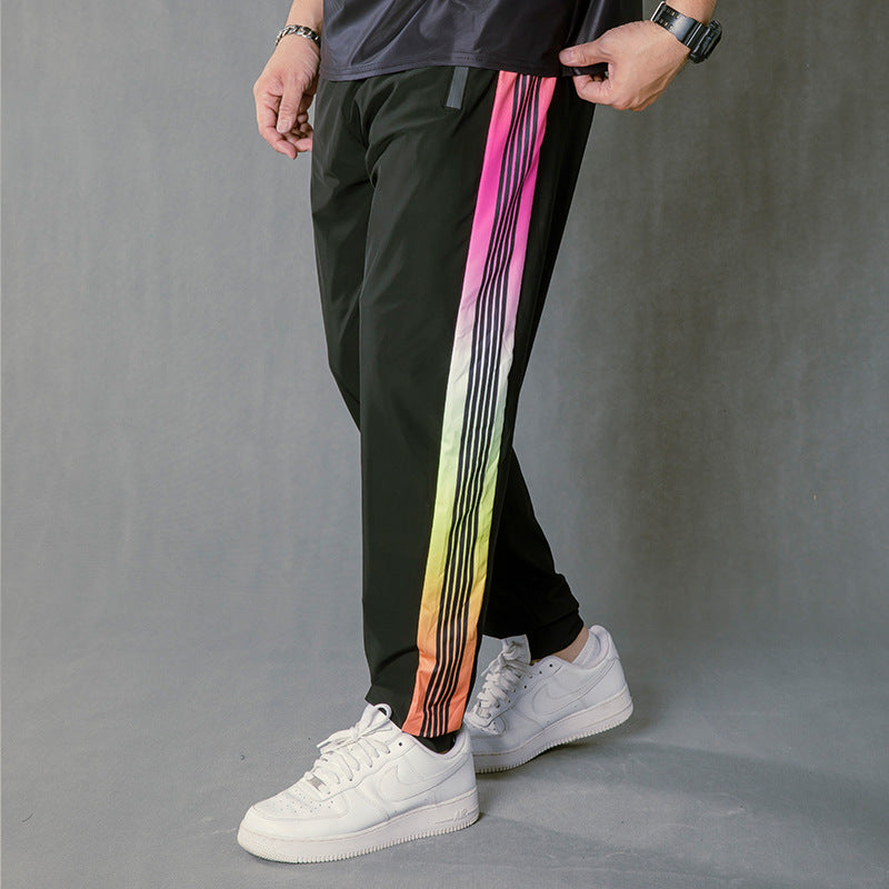Lightweight Loose Casual Colorful Striped Pants