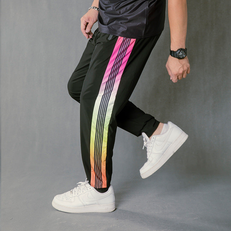 Lightweight Loose Casual Colorful Striped Pants