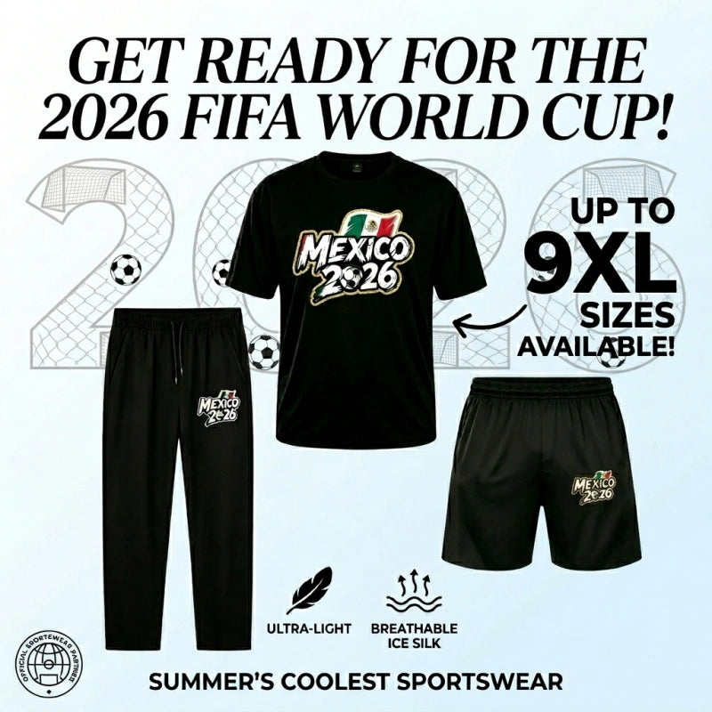 Mexico 2026 Men's Big and Tall Soccer Football Graphic Tee and Lounge Pants/Shorts Set