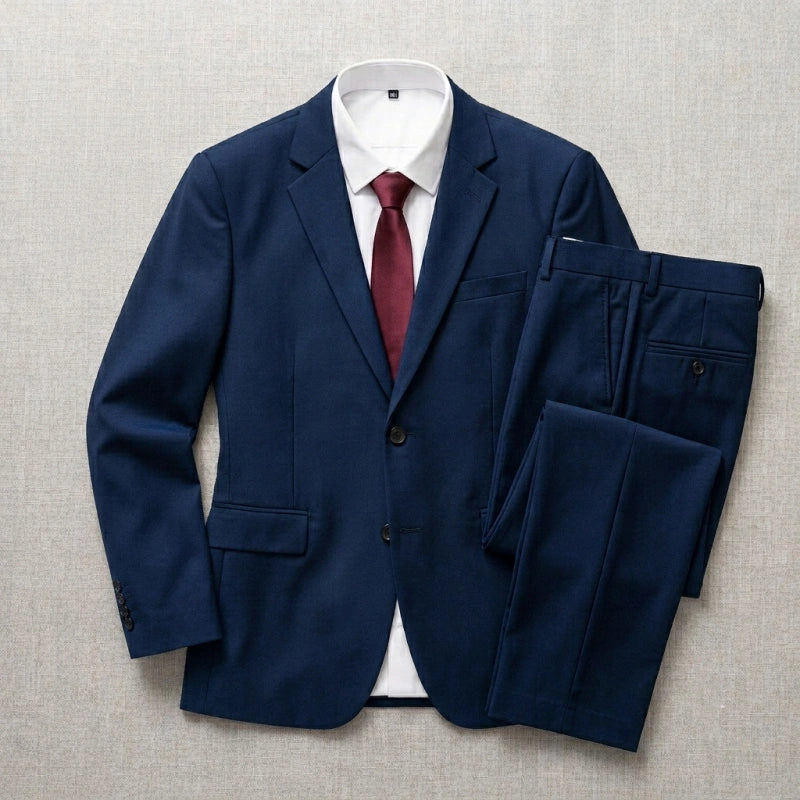 Double-Button Premium Fabric Suit Set