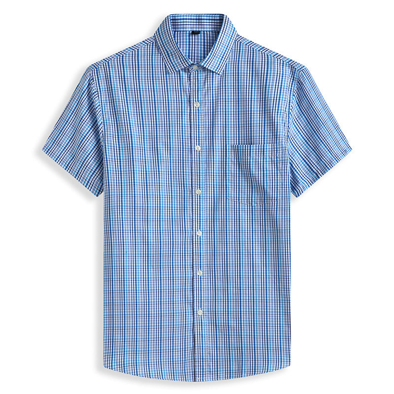 Summer Lightweight Short-Sleeve Plaid Shirt