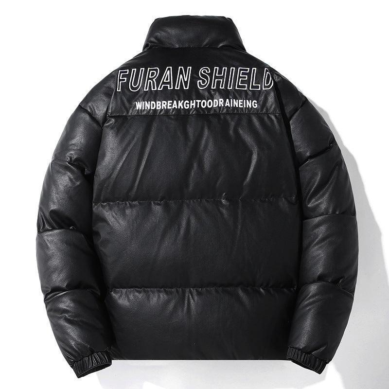 High-Quality Faux Leather Down Jacket