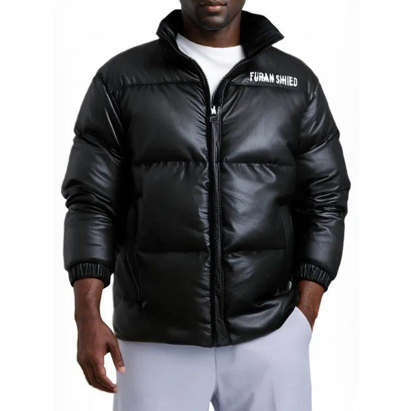 High-Quality Faux Leather Down Jacket