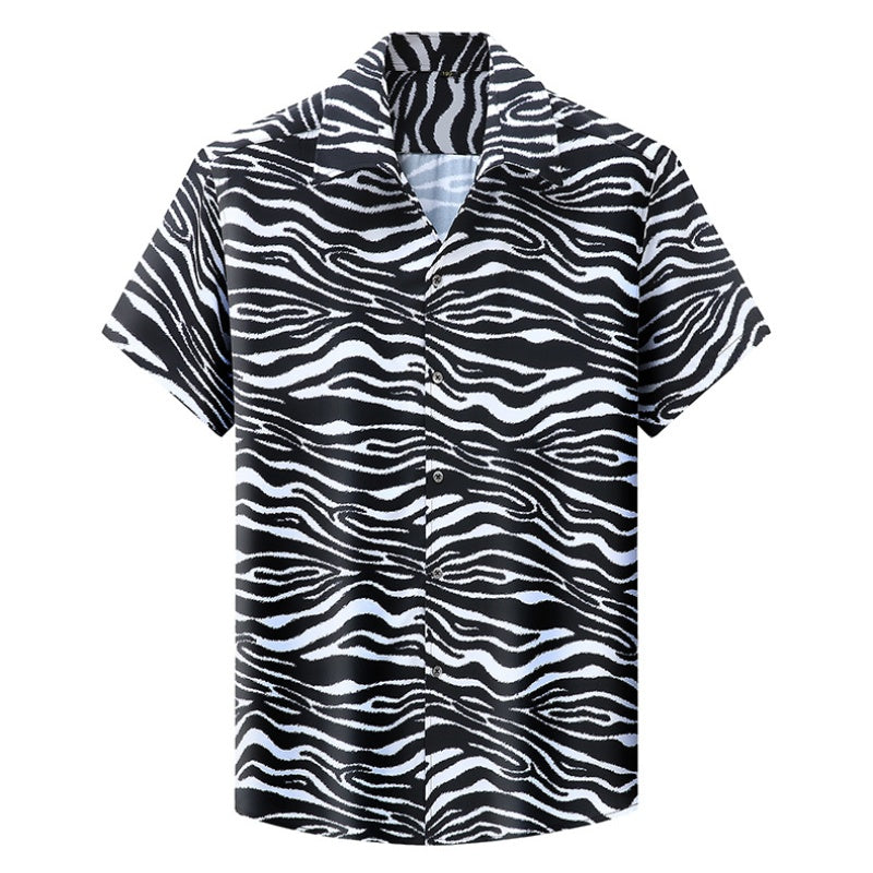 Short Sleeve Zebra Stripe Shirt