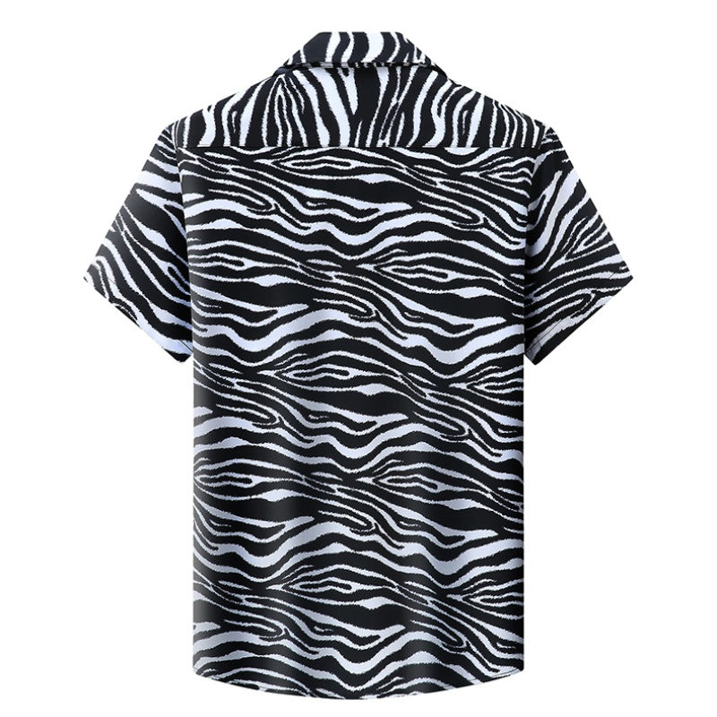 Short Sleeve Zebra Stripe Shirt