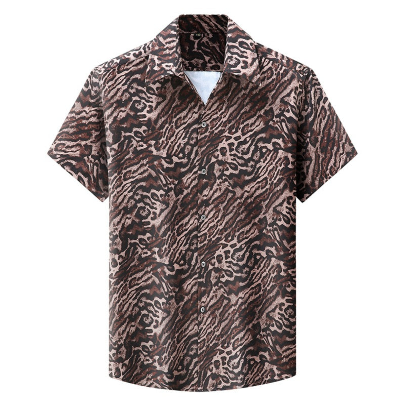 Short Sleeve  Leopard Print Shirt