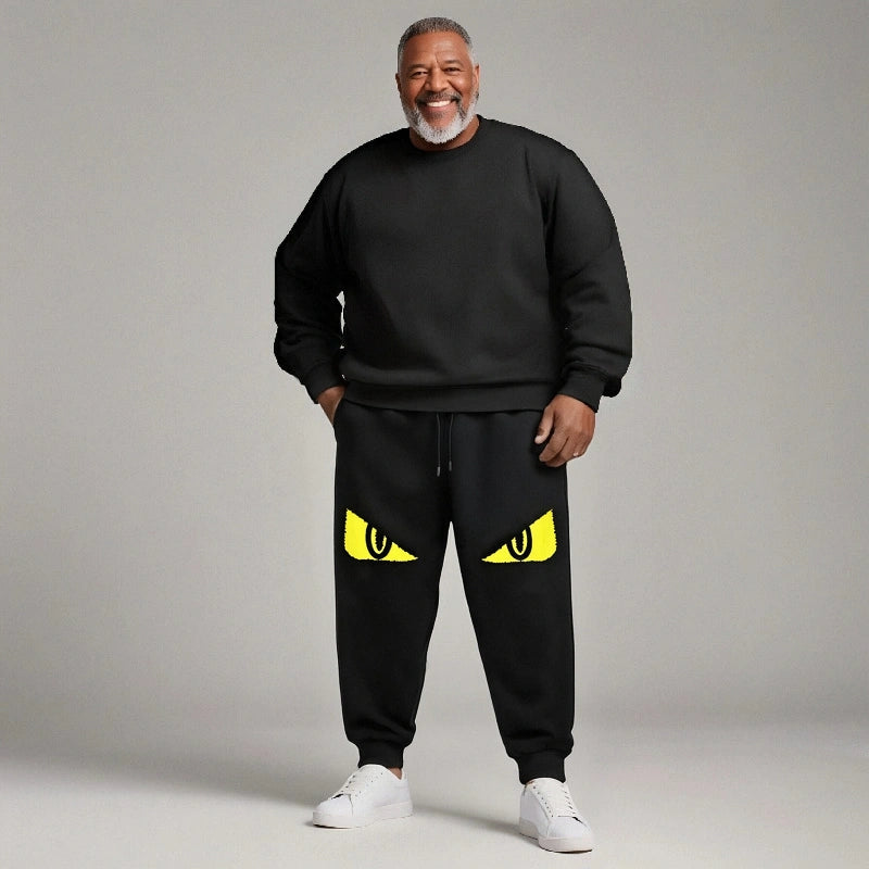 Casual Lightweight Pants with Fashionable Eye Motif