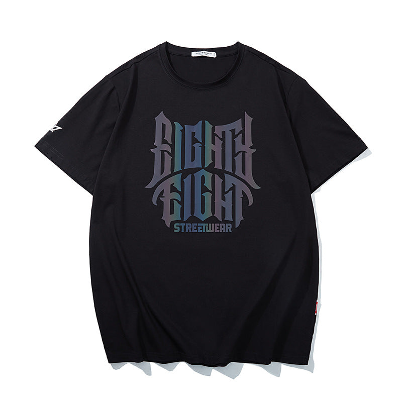 High-Quality Reflective Letter T-shirt