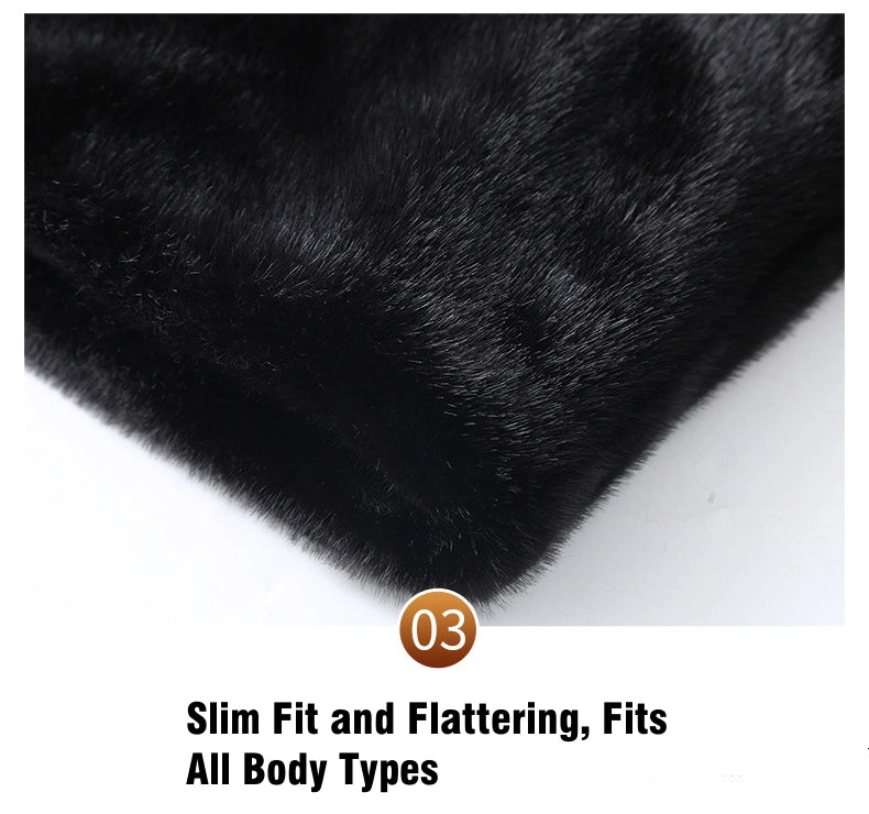 High-Quality Faux Mink Fur Coat