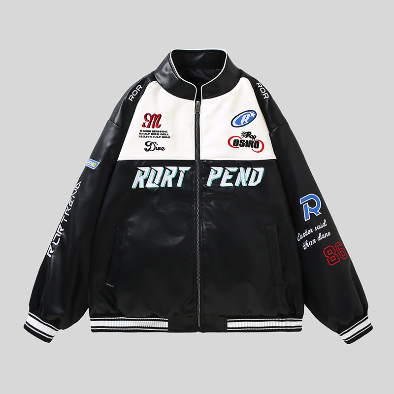 High-Quality Embroidered Leather Jacket