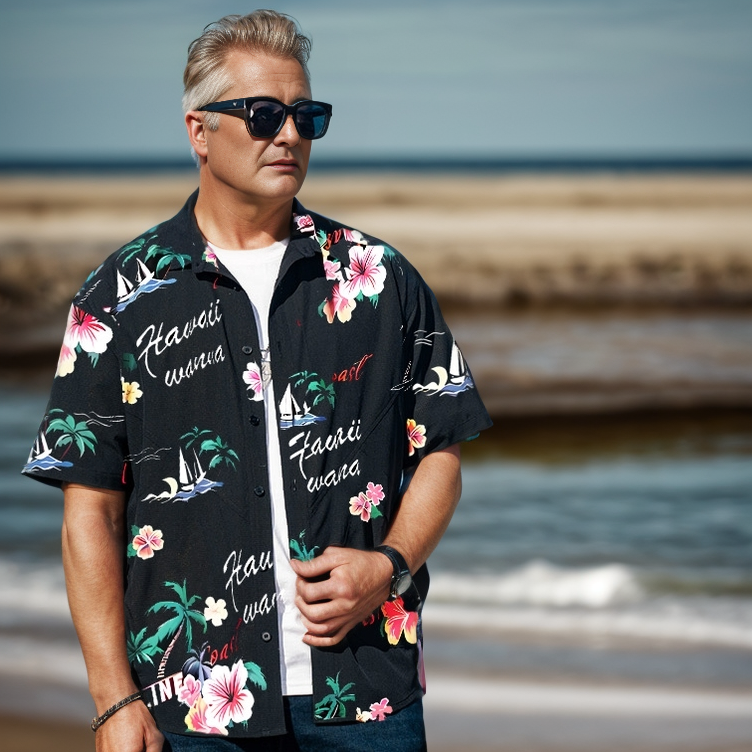 Short Sleeve Hawaiian Flower Shirt