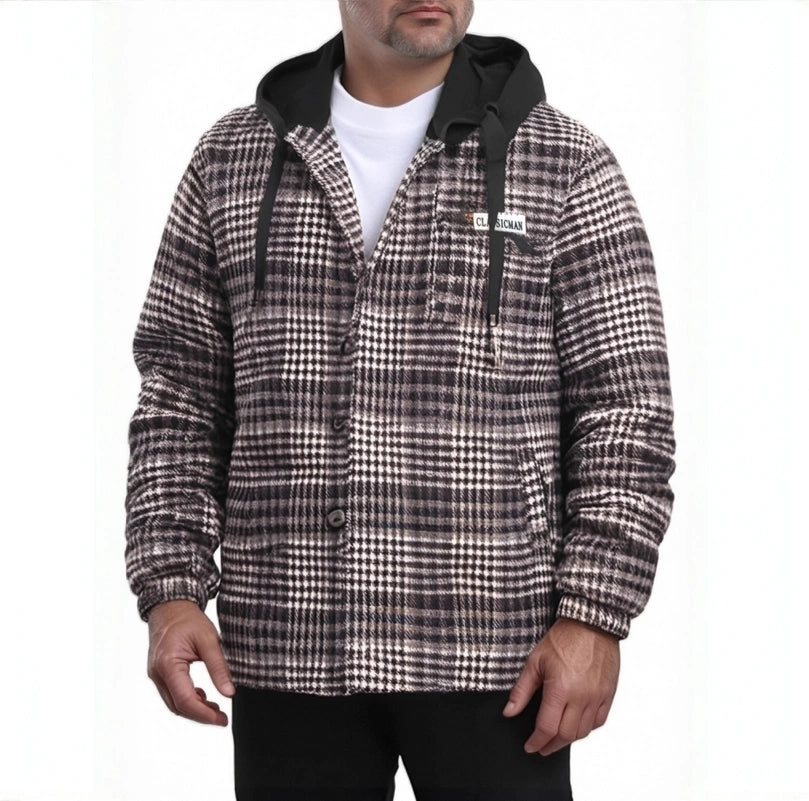 High-Quality Comfortable Fleece Lined Plaid Jacket