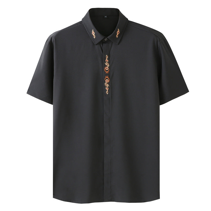 Short Sleeve High Quality Embroidered Shirt