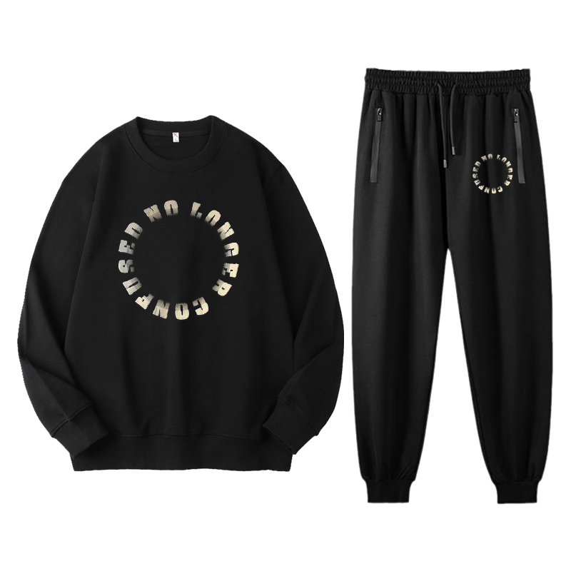 High-Quality Circle Letter Sweatshirt Set（BIG&TALL）