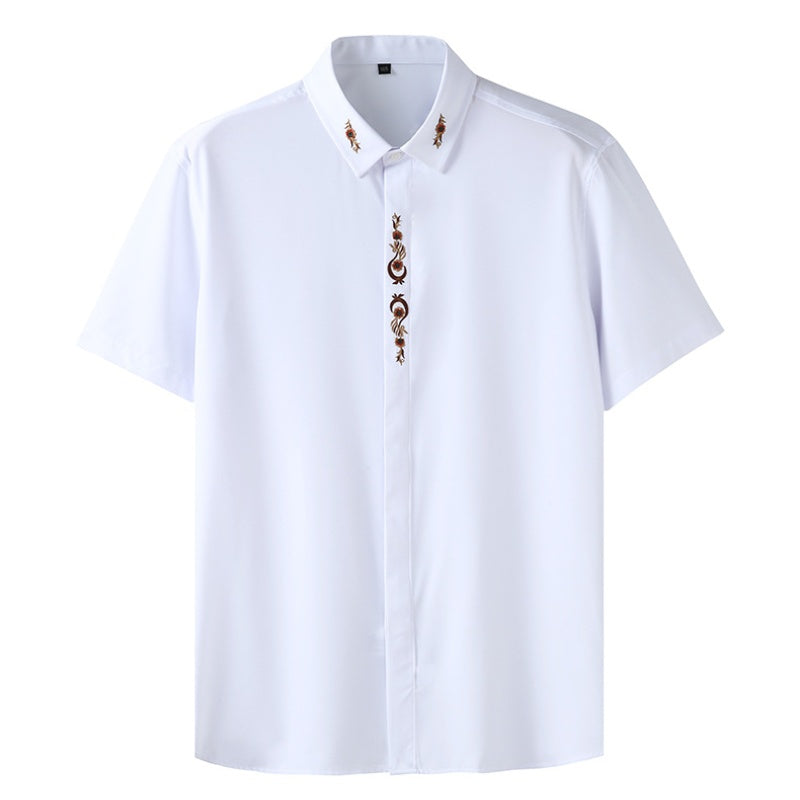 Short Sleeve High Quality Embroidered Shirt