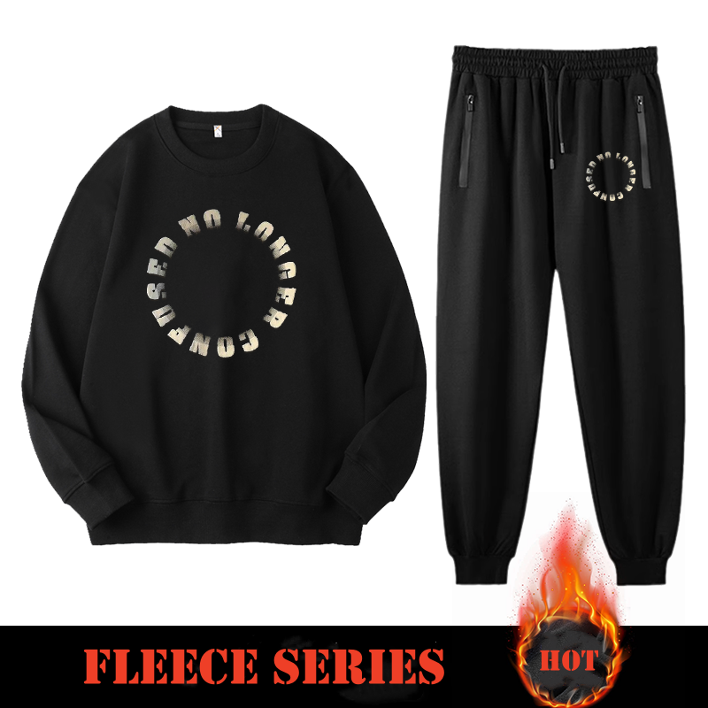 High-Quality Circle Letter Sweatshirt Set（BIG&TALL）