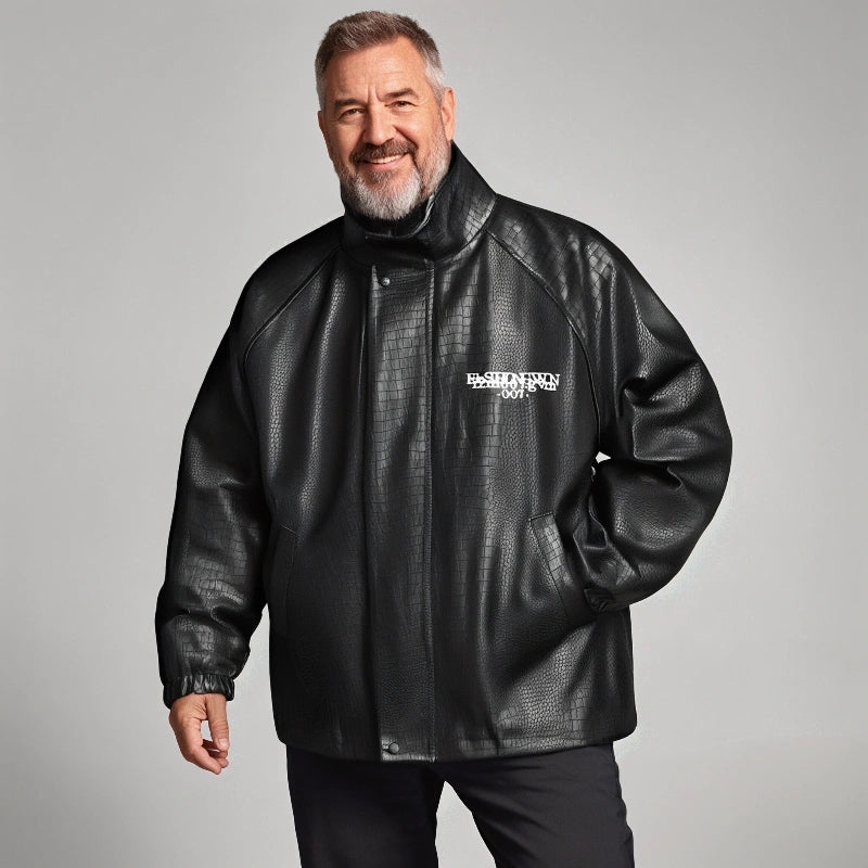Premium/Luxury Crocodile-Embossed Leather Jacket