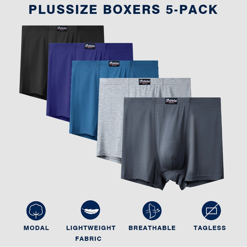 High-elasticity, breathable modal fabric boxer briefs 5-Pack