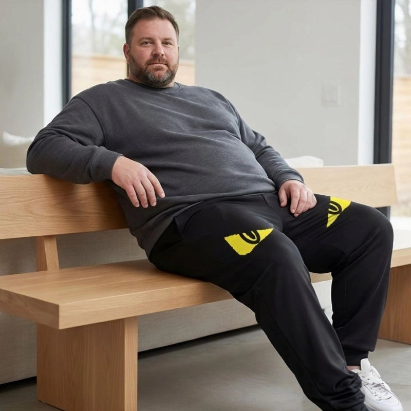 Casual Lightweight Pants with Fashionable Eye Motif