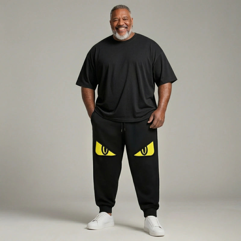 Casual Lightweight Pants with Fashionable Eye Motif