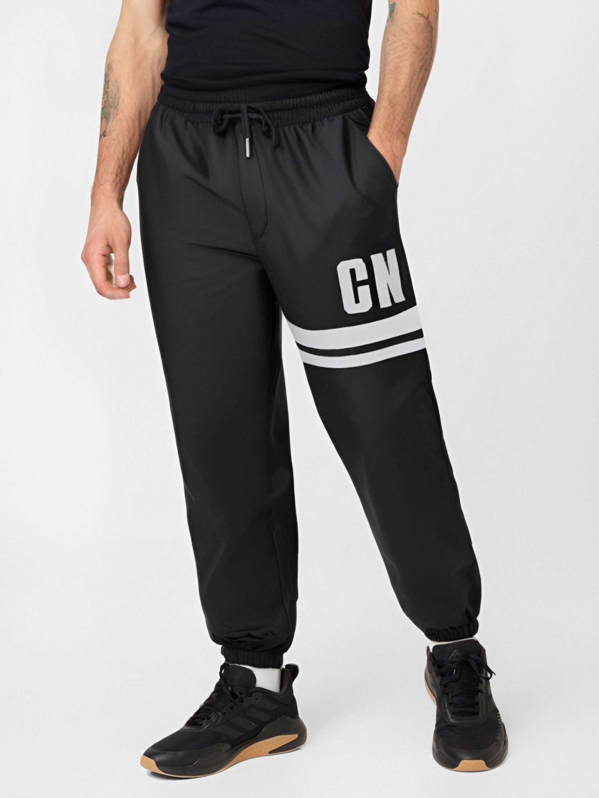 "CN" Letter Pattern Casual Pants (BIG&TALL)