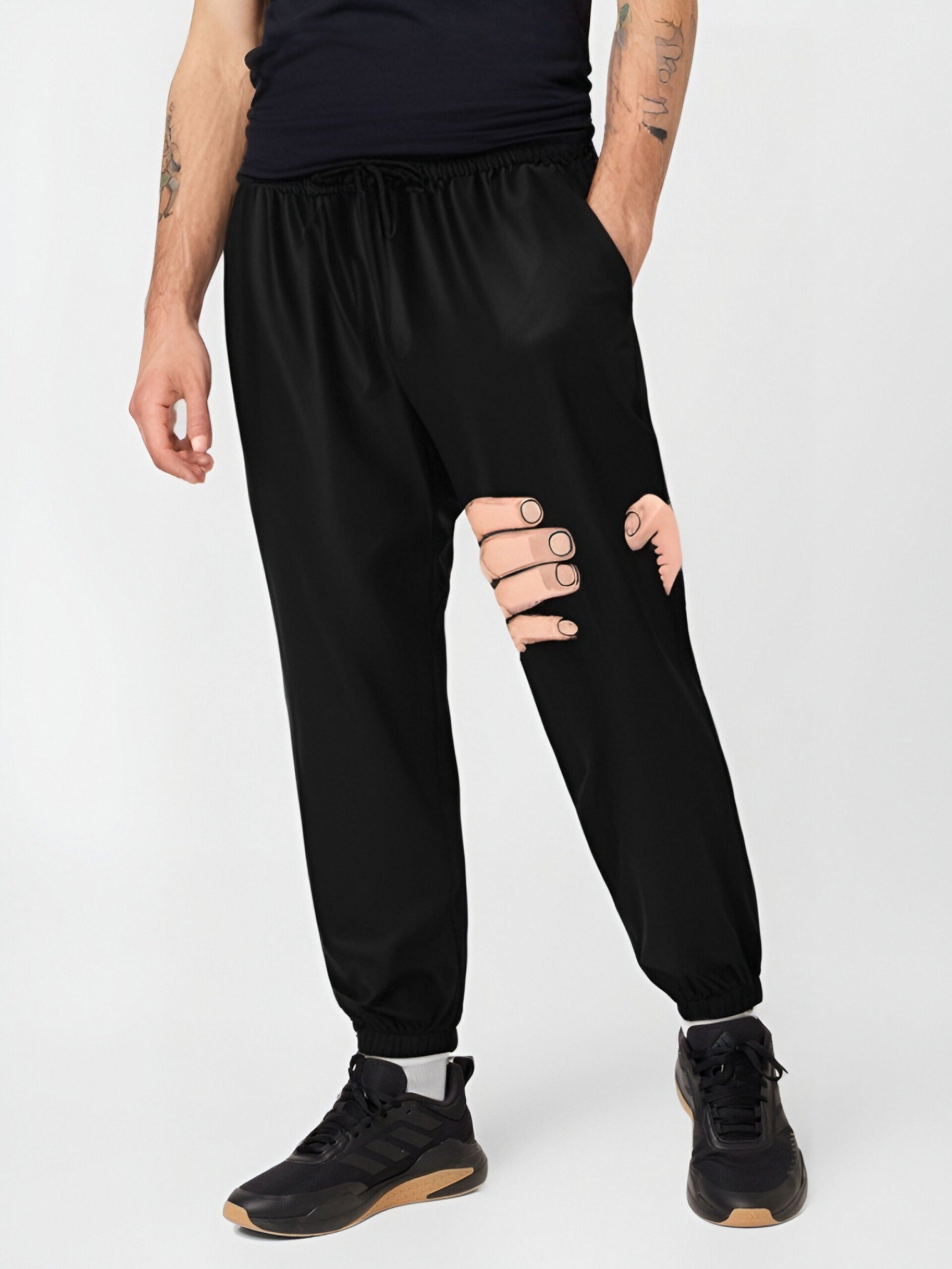 Thigh-Grip Pattern Casual Pants (BIG&TALL)