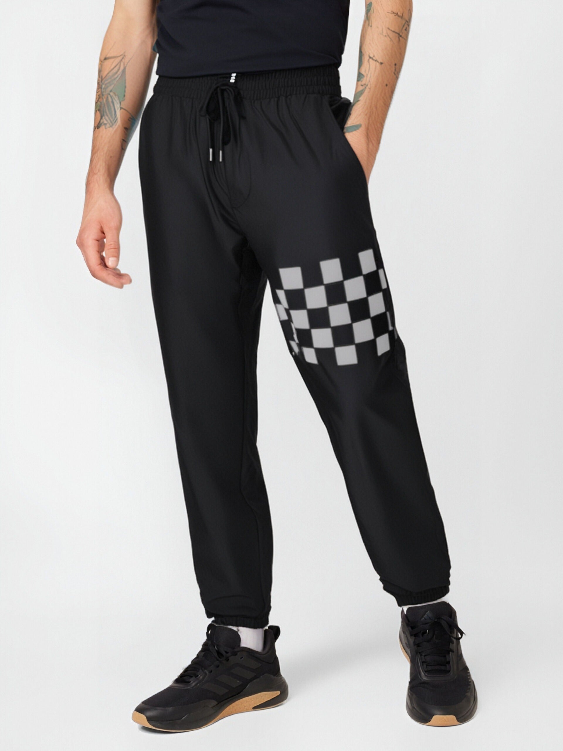 Small Checkered Pattern Casual Pants (BIG&TALL)