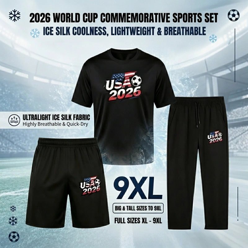 USA 2026 Men's Big and Tall Soccer Football Graphic Tee and Lounge Pants/Shorts Set