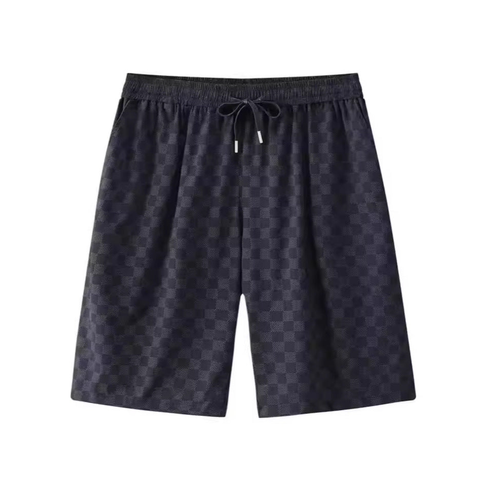 Checkered Pattern Casual Shorts