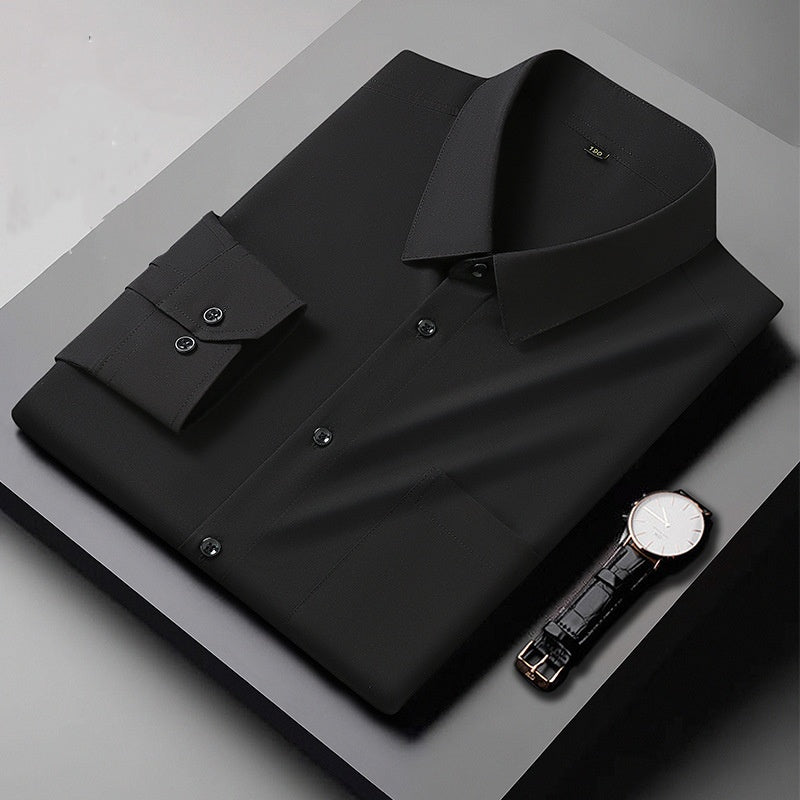 Premium Smooth Solid Color Long-Sleeve Shirt