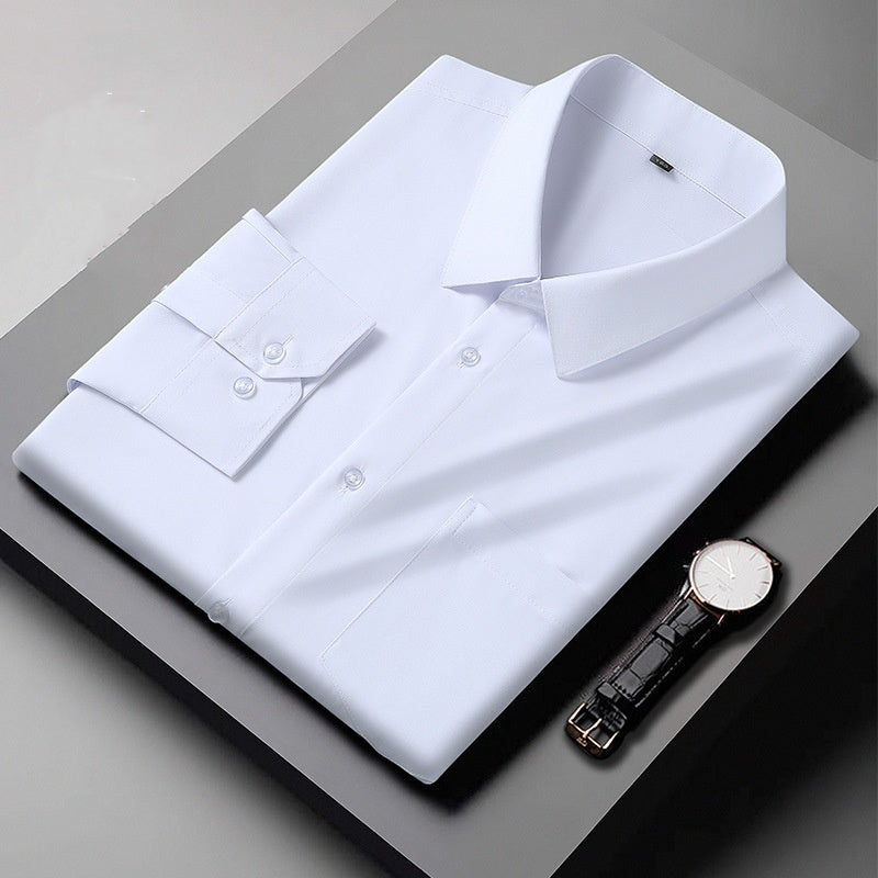 Premium Smooth Solid Color Long-Sleeve Shirt