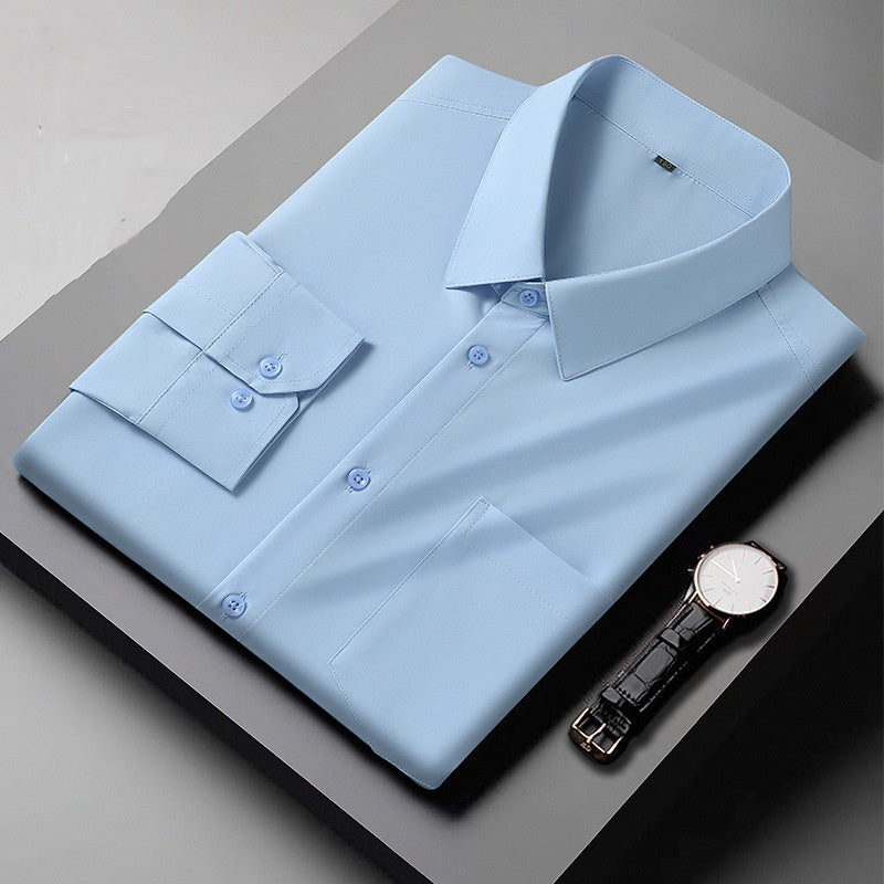 Premium Smooth Solid Color Long-Sleeve Shirt