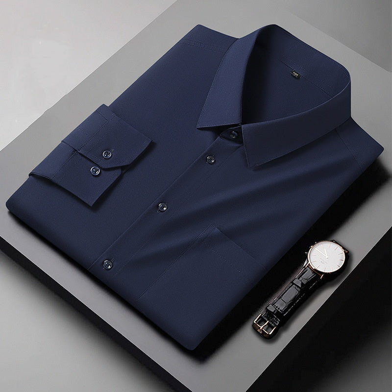 Premium Smooth Solid Color Long-Sleeve Shirt