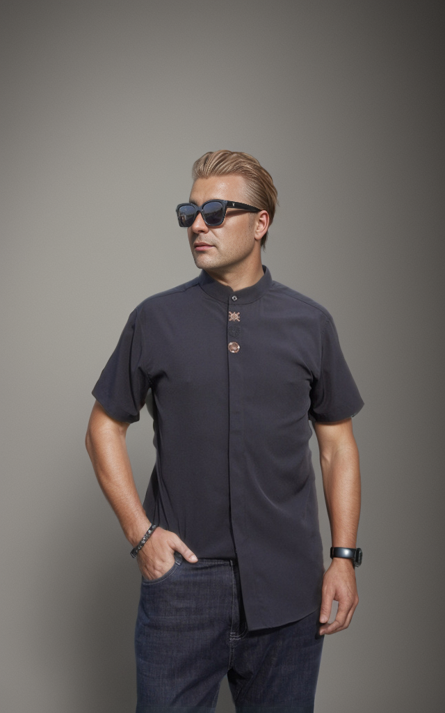 Short Sleeve High Quality Embroidered Shirt