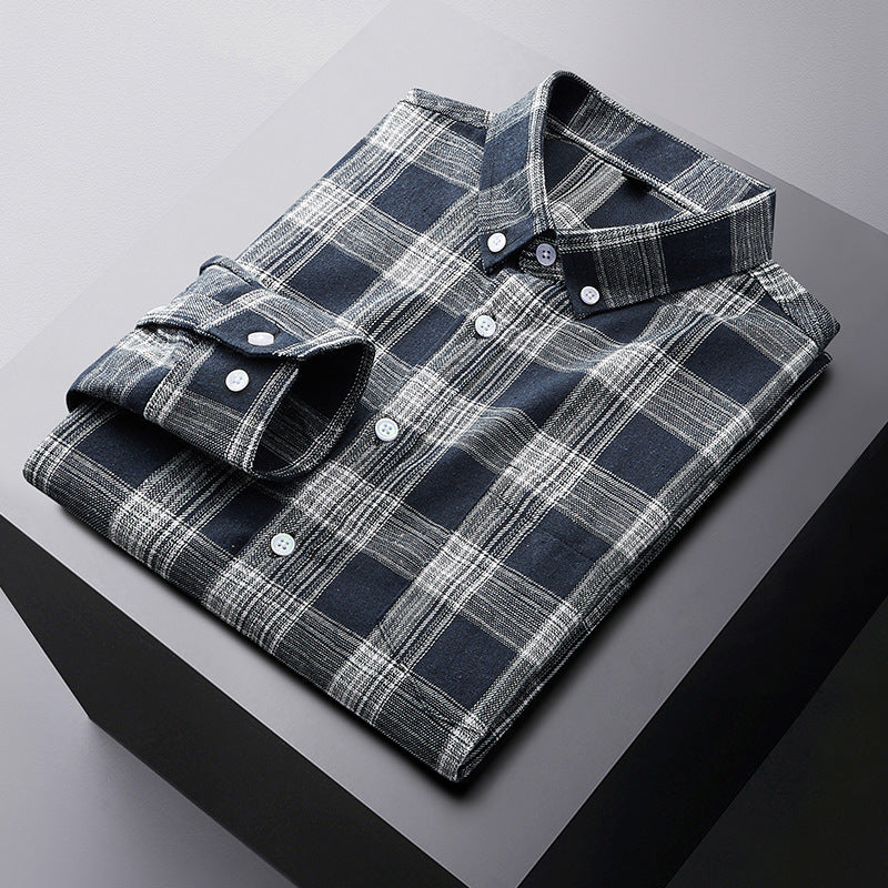 High-Quality Plaid Long-Sleeve Shirt