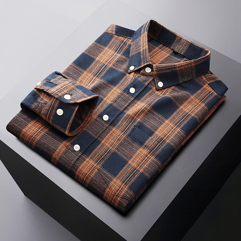 High-Quality Plaid Long-Sleeve Shirt