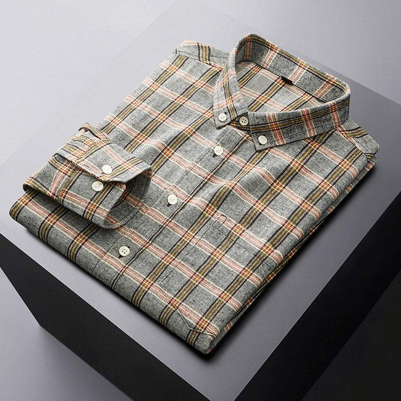 High-Quality Plaid Long-Sleeve Shirt