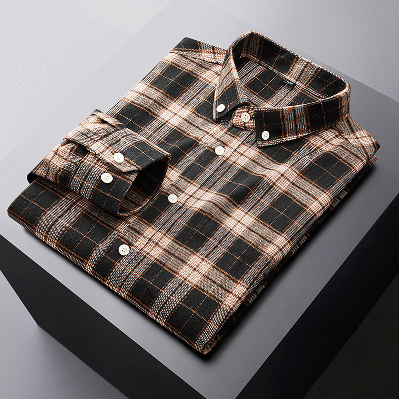 High-Quality Plaid Long-Sleeve Shirt